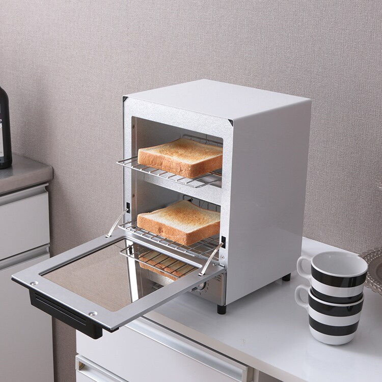 トースター オーブントースター 2枚焼き 縦型 ミラー MOT-012 H561971