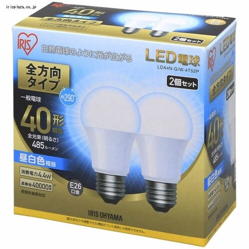 LED電球 E26 全方向タイプ 40W形相当 昼白色 LDA4N-G/W-4Ｔ5