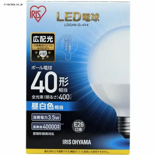 y󂠂zLEDd E26 Lz^Cv 40W` dF `Ή LDG4L-G-4V4 {[_6