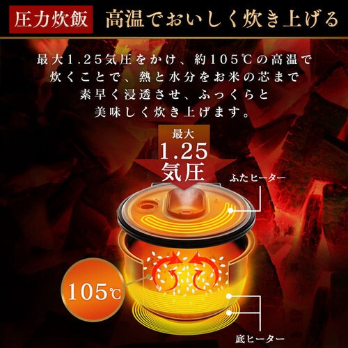 炊飯器 圧力IH 3合炊き（分離なし）米屋の旨み 銘柄量り炊き RC