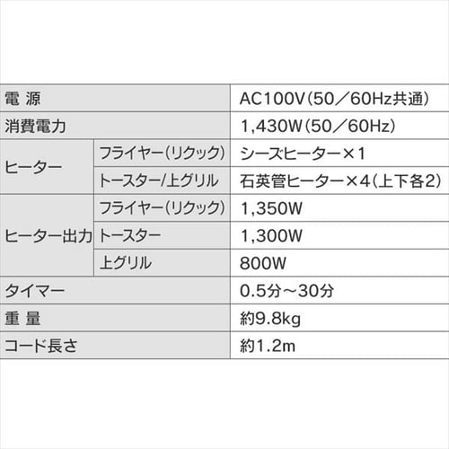 リクック熱風オーブン FVX-M3B-S