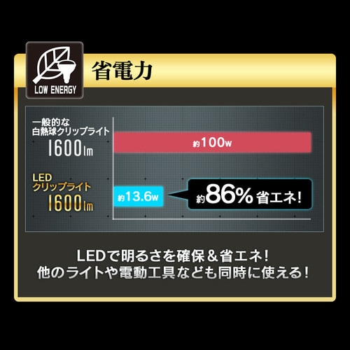 LEDクリップライト 屋内用 100形相当 ILW-165GC3 H569992│アイリスプラザ│アイリスオーヤマ公式通販サイト