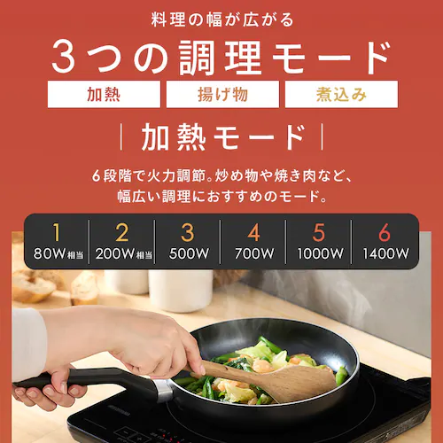 【レビュー投稿で500Pプレゼント】 IHコンロ 1口 1400W 薄型 IHC-T43-B ブラック_8