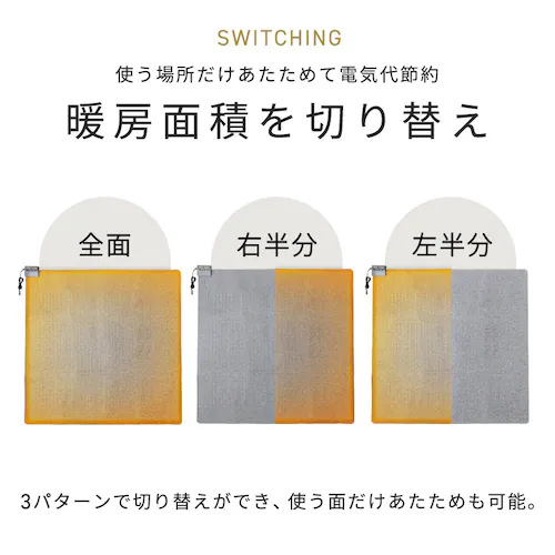 ホットカーペット 3畳 195×235 温度調節無段階 HCM−T2420 省エネ室温センサー グレー_2
