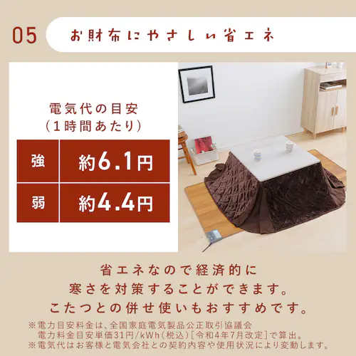 ホットカーペット 88×176 温度調節5段階 HCM-1809FL-M 撥水加工 お手入れ簡単 木目調_7