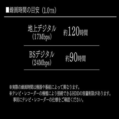 テレビ録画用 外付けハードディスク 1TB HD-IR1-V1 ブラック