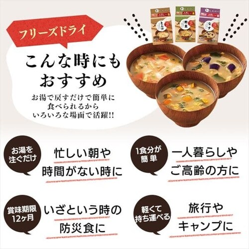 30食セット】すぐおいしい 味噌汁 とん汁 1905841 │アイリスプラザ│アイリスオーヤマ公式通販サイト