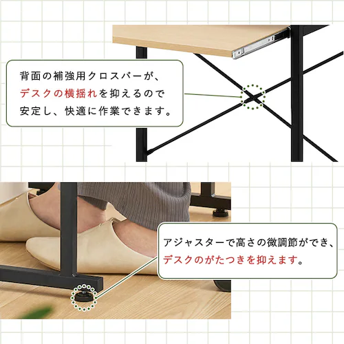 デスク パソコンデスク 幅60 上棚付 タワー型 TDK-6042R ナチュラル/ブラック_9