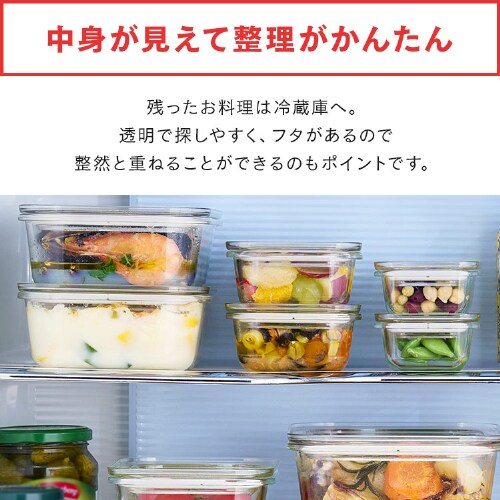 2点セット】 保存容器 耐熱ガラス LLサイズ 1520ml TGS-2S クリア