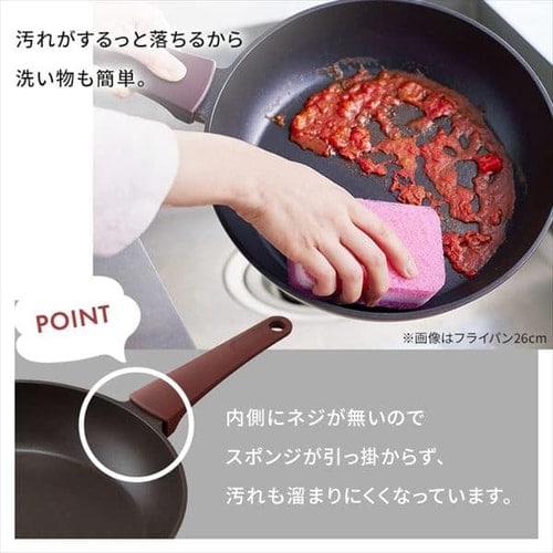 フライパン 28cm IH/ガス火対応 取っ手一体型 ダイヤモンドコートパン