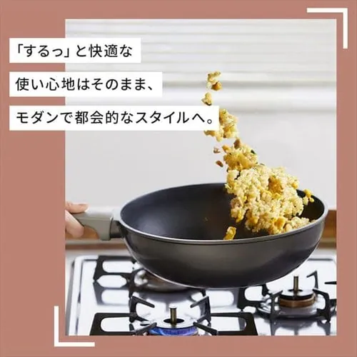 フライパン 炒めなべ 28cm ガス火専用 取っ手一体型 ダイヤモンドコートパン DCP-G28 パールグレー_14