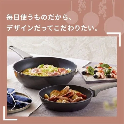 フライパン 炒めなべ 28cm ガス火専用 取っ手一体型 ダイヤモンドコートパン DCP-G28 パールグレー_15