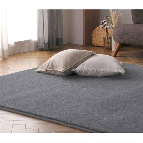新品☆185×240cm♪極厚ふわふわ触り心地の良いラグ〇B416 ラグ 杢ラビットファー 185×185cm ORG-R1818 ダークグレー K101920