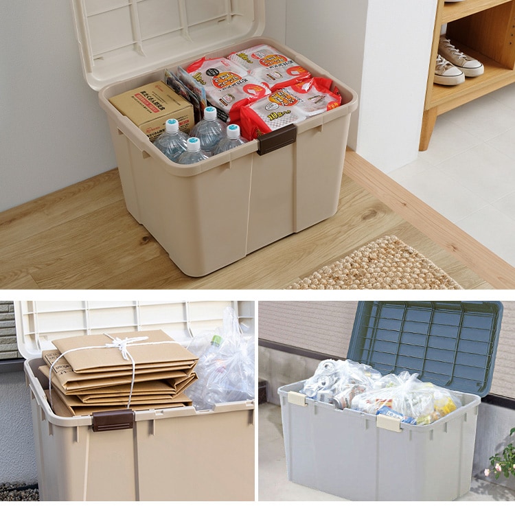 収納ボックス ワイドストッカー 60L 屋外 屋内 大容量 WY-540 ベージュ