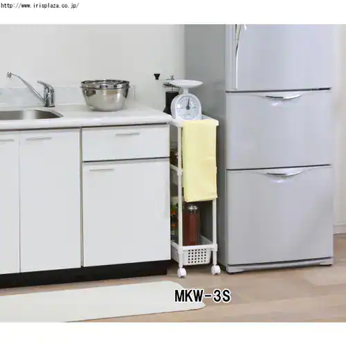 【訳あり】メタルポールワゴンスリム 3段 MKW-3S_4