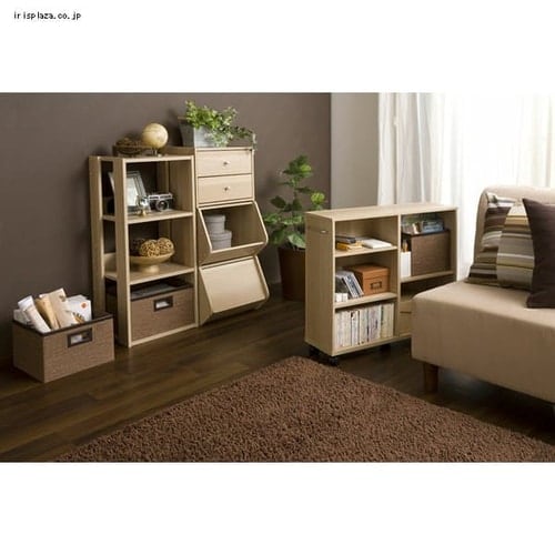 オープンウッドラック 4段 OWR-400 ナチュラル K226620 │アイリス