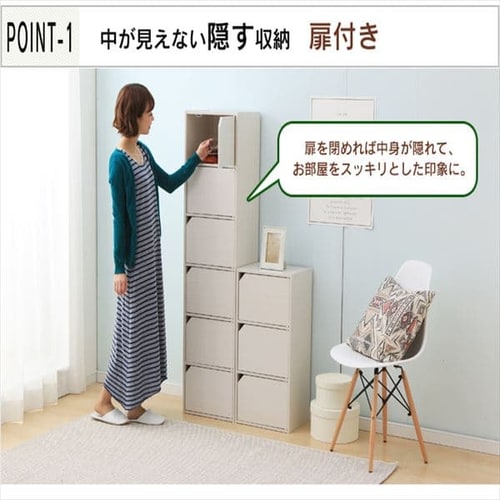 モジュールボックス扉付 MDB-6D オフホワイト K250485 │アイリス