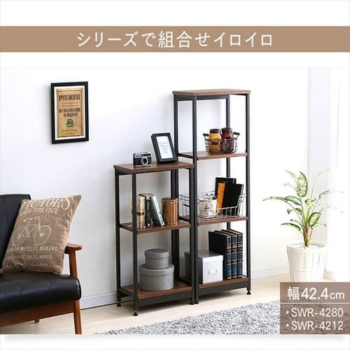 薄型 スリム スチールラック/シェルフ ウッド/ブラウン 薄型 スリム スチールラック/シェルフ ウッド/ブラウン 楽天市場