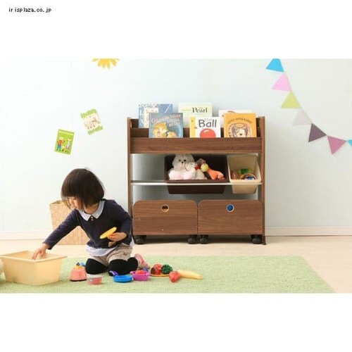 おもちゃ 収納 ボックス 絵本棚付き STHR-13 キャロット K251500
