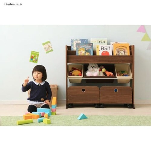 おもちゃ 収納 ボックス 絵本棚付き STHR-13 キャロット K251500