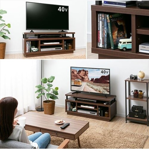 オープンテレビ台 100cm (ミドル) OTS-100M-B ブラック K274971