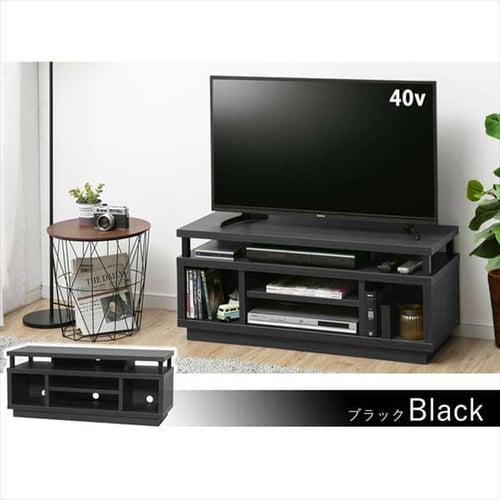 オープンテレビ台 100cm (ミドル) OTS-100M-B ブラック K274971