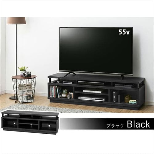オープンテレビ台 150cm (ミドル) W1500 OTS-150M-B ブラック K274975 │アイリスプラザ│アイリスオーヤマ公式通販サイト