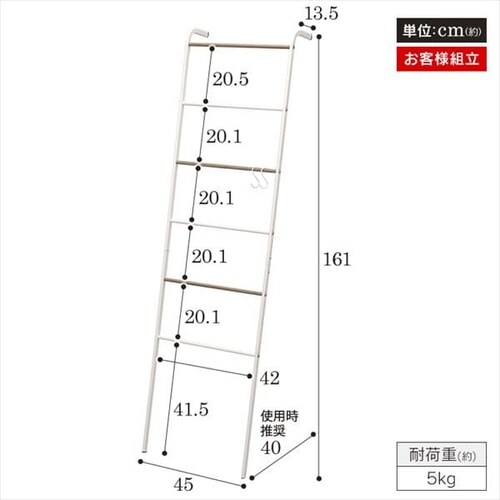 スタイルハンガー ラダータイプ PI-L160 ホワイトホワイト K281078 │アイリスプラザ│アイリスオーヤマ公式通販サイト
