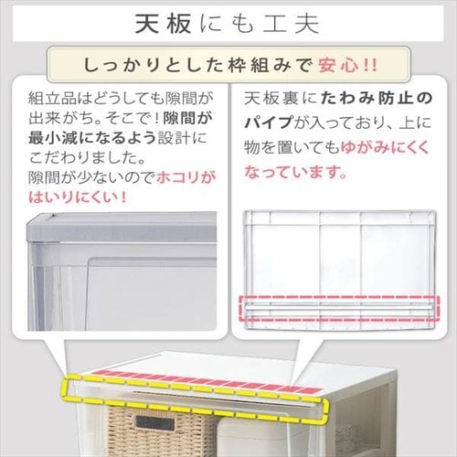 チェスト 3段 収納ボックス タンス スリムチェスト NSS-323 ホワイト