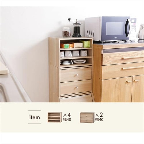 2個セット】カラーボックス 扉付き スタックボックス STB-300D オフ