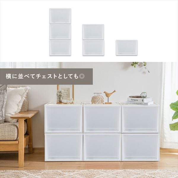 ネスティングボックスチェスト 3個セット NSBC-500D ホワイト/クリア
