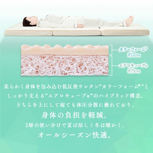 アイリスオーヤマ エアリーマットレス ハイブリッド 2層構造 三つ折り 高反発 Amazon｜アイリスオーヤマ エアリーマットレス ハイブリッド 2層