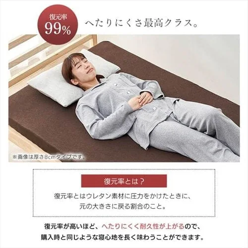 マットレス ダブル 高反発 厚さ4cm ウレタン リバーシブルカバー MAKK4-D_11