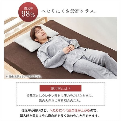 マットレス シングル 低反発 厚さ4cm ウレタン リバーシブルカバー