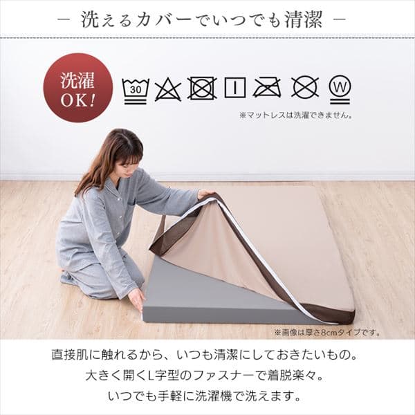マットレス ダブル 低反発 厚さ4cm ウレタン リバーシブルカバー MATK4