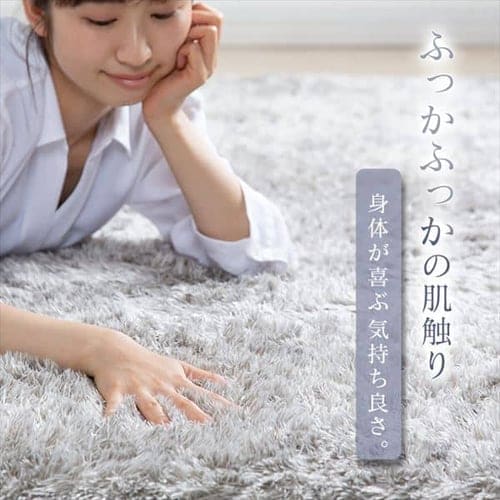 ラグ ラ・クッション シャギー 185×185cm ACRS-1818 アッシュブラウン