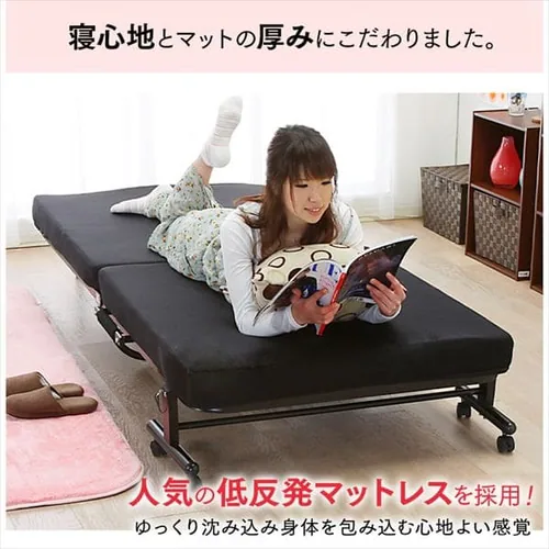 折りたたみベッド シングル OTB-TR ブラック【組立品・14段階リクライニング】_2