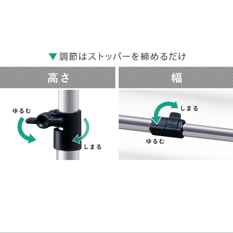ハンガーラック 1段 耐荷重25kg キャスター付き PI-1800M メタルパイプ