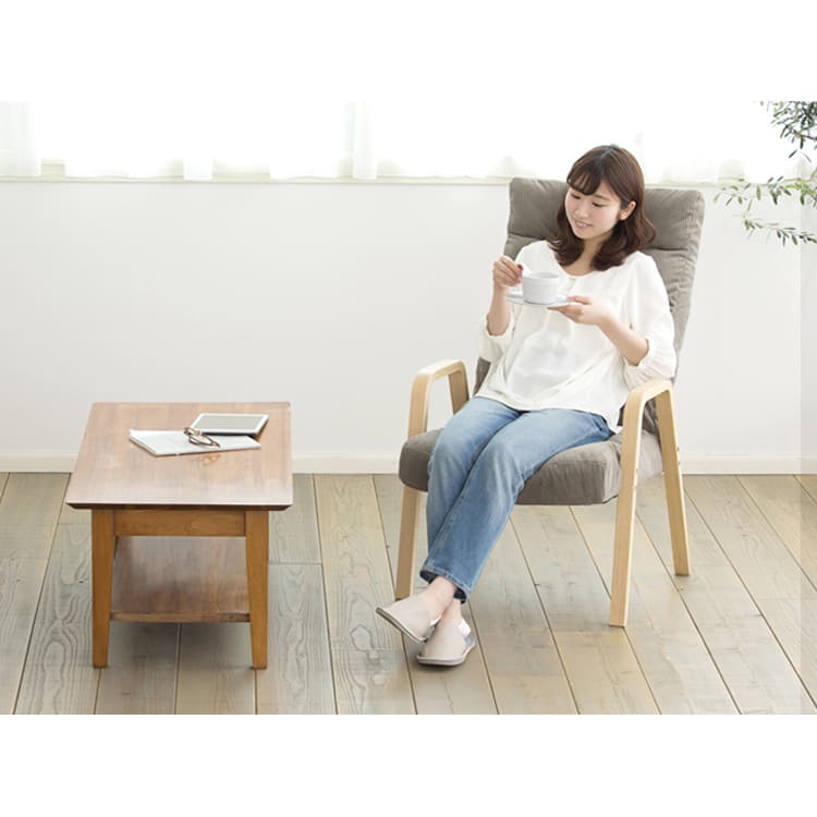 ナチュラルウッド アームチェア グレー ウッドアームチェア 肘付き Mサイズ WACN-M ダークグレー