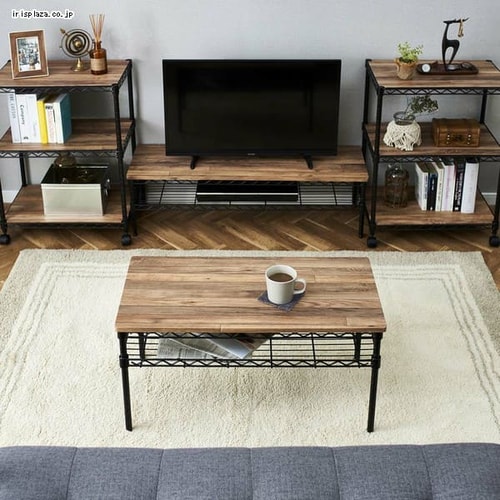 カラーメタルラック 幅76cm ローテーブル CMM-T76362 ホワイト K537159