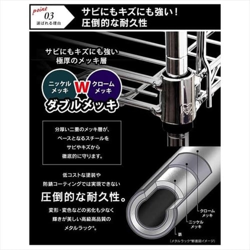 スチールラック 幅150cm メタルラック 4段 MR-1515DJK シルバー