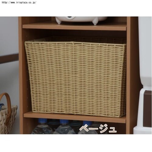 深型】カラー編みバスケット KAB-38D ベージュ K538787 │アイリス