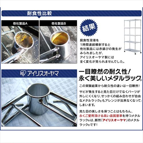 スチールラック 幅150cm メタルラック 3段 MR-1509(ポール直径