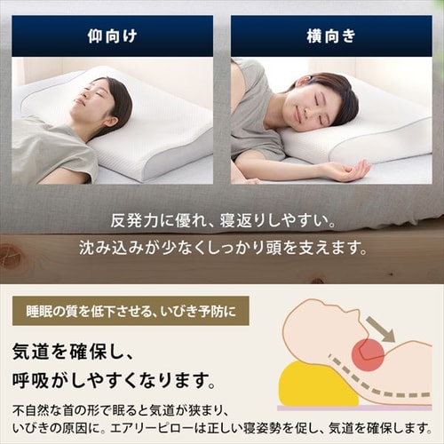 枕 高反発 スタンダードタイプ エアリーピロー 丸洗い可 APHS-43