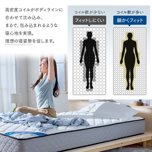 色: ブラック】アイリスプラザ ポケットコイルマットレス 極厚14cm こだわ-