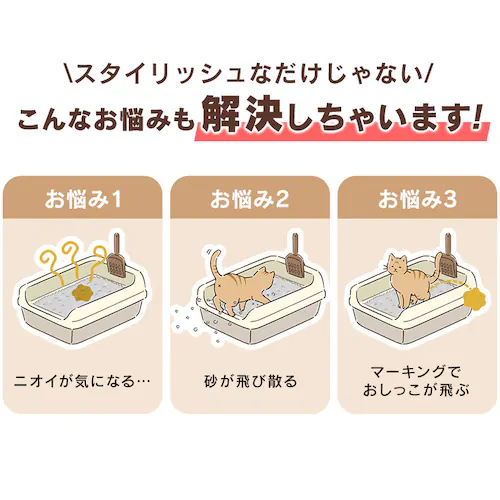 上から猫トイレ PUNT-530 ライトグレー_4