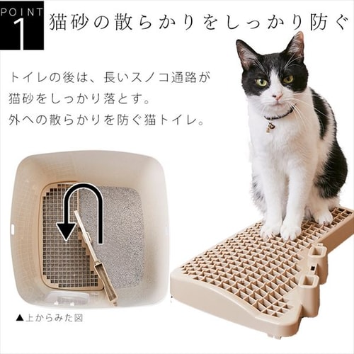 散らかりにくい猫トイレ キューブ型 ホワイト CCLB-500