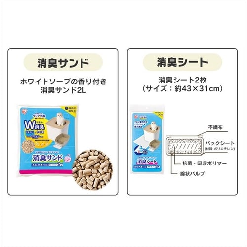 お部屋のにおいクリア消臭 猫用システムトイレハーフ ONCH-530 P287576F│アイリスプラザ│アイリスオーヤマ公式通販サイト