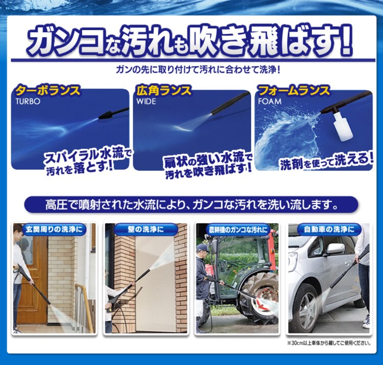 頑固な汚れも吹き飛ばす！