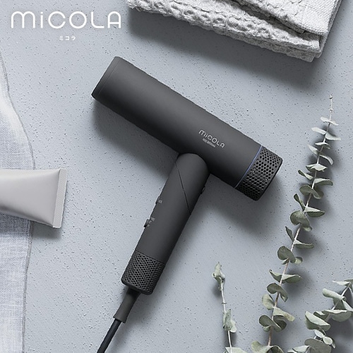 miCOLA イオンヘアドライヤー ブラックHDR-M401 アイリスオーヤマ MiCOLAイオンドライヤー 折り畳み式 HDR-M401-H ダークグレー